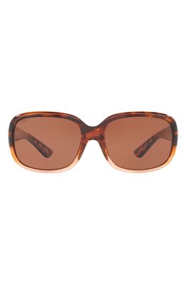Costa Del Mar Gannet 58mm Polarized Oval Sunglasses in Shiny Tortoise Fade/Copper
