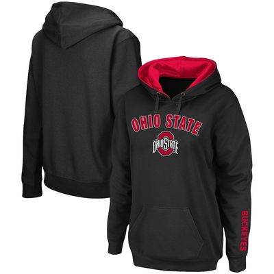 COLOSSEUM Women's Black Ohio State Buckeyes Arch & Logo 1 Pullover Hoodie