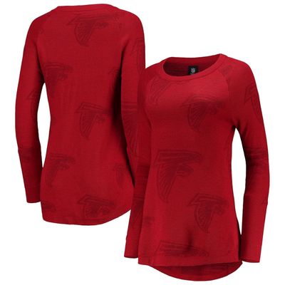 Women's FOCO Red Atlanta Falcons Tonal Tunic Raglan Pullover Sweater