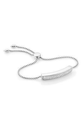 Monica Vinader Engravable Baja Diamond Bracelet in Silver/Diamond