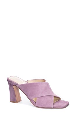 42 Gold Saldana Slide Sandal in Purple Suede