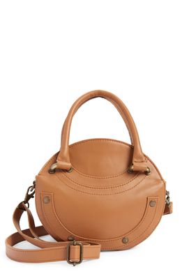 Area Stars Faux Leather Round Crossbody Bag in Saddle