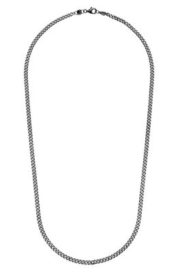 Crislu Men's Curb Chain Necklace in Black Rhodium