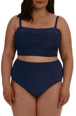 La Blanca Linea Bandeau Midkini Swim Top in Indigo