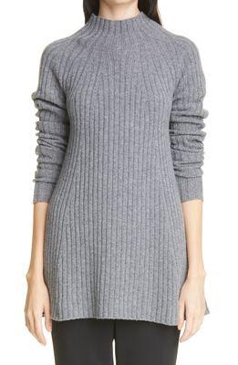 Co Funnel Neck Rib Wool & Cashmere Sweater in 030 Grey