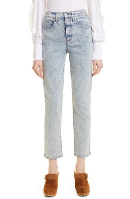 Veronica Beard Ryleigh High Waist Slim Straight Leg Jeans in Vail