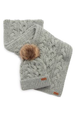 Barbour Penshaw Beanie and Scarf Set in Grey
