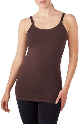 Modern Eternity Seamless Maternity/Nursing Yoga Tank in Chocolate