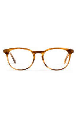 Felix Gray Roebling 49mm Round Blue Light Glasses in Amber Toffee/Clear
