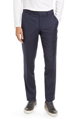 Ted Baker London Jerome Flat Front Wool Dress Pants in Blue