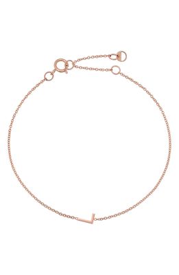 BYCHARI Initial Pendant Bracelet in 14K Rose Gold-L