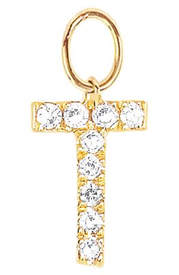 EF Collection Diamond Initial Huggie Charm in 14K Yellow Gold/T