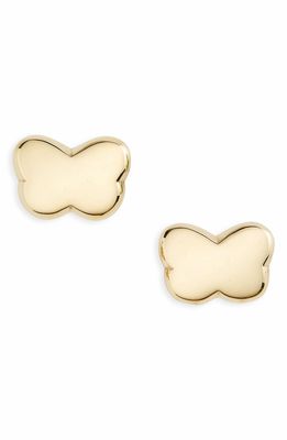 Laura Lombardi Noemi Butterfly Stud Earrings in Raw Brass With 14Kt Gold Fill
