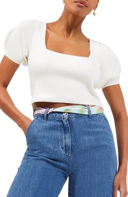 French Connection Jaida Puff Sleeve Sweater in Summer White