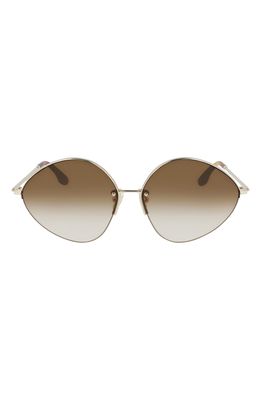 Victoria Beckham 64mm Gradient Oversize Tea Cup Sunglasses in Gold/Brown