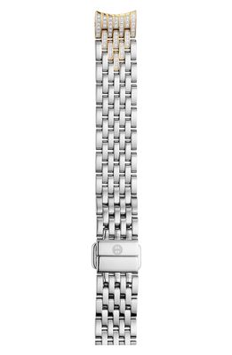 MICHELE Sidney Classic 14mm Pave Diamond Watchband in Silver/Gold