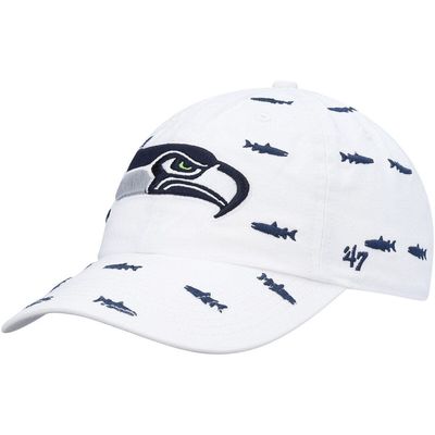 Women's '47 White Seattle Seahawks Confetti Clean Up Adjustable Hat