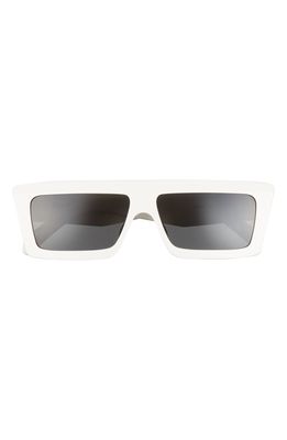 CELINE 57mm Flat Top Sunglasses in Ivory /Smoke