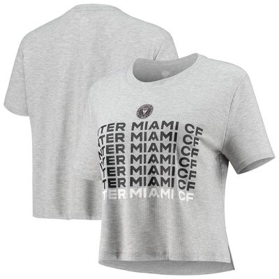 Women's Concepts Sport Heathered Gray Inter Miami CF Homefront Cropped Tri-Blend T-Shirt in Heather Gray