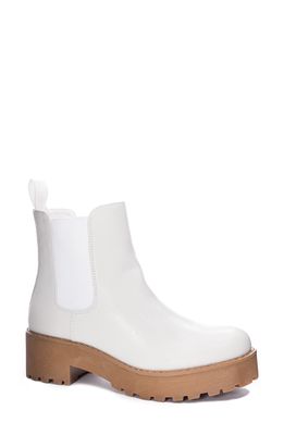 Dirty Laundry Maps Chelsea Boot in White/White Faux Leather