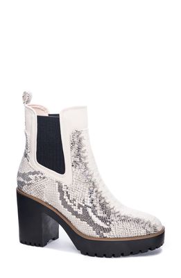 Chinese Laundry Good Day Chelsea Boot in Cream/Grey Fabric
