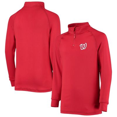 Youth Stitches Red Washington Nationals Raglan Quarter-Zip Jacket