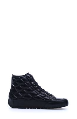 Candice Cooper Plus Quilted High Top Sneaker in Nero