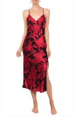 Everyday Ritual Joan Floral Strappy Nightgown in Red Black Floral