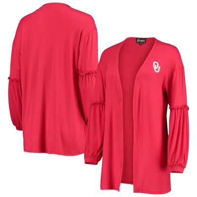 GAMEDAY COUTURE Women's Crimson Oklahoma Sooners Offset Bubble Sleeve Cardigan