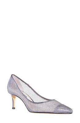 Nina Niley Pointed Toe Pump in Steel Met Foil/Gia Mesh