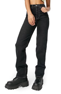 Topshop Buckle Carpenter Jeans in Washed Black