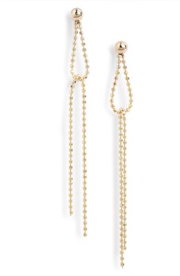 Poppy Finch Ball Chain Drop Earrings in 14K Yellow Gold
