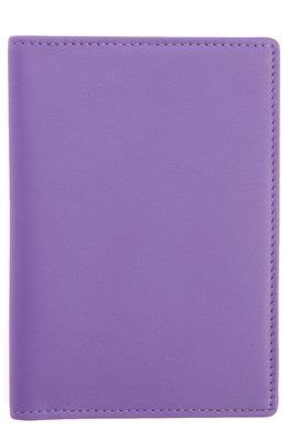 ROYCE New York RFID Leather Passport Case in Purple