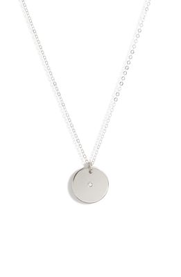 Nashelle Diamond Circle Pendant Necklace in Silver/genuine Diamond