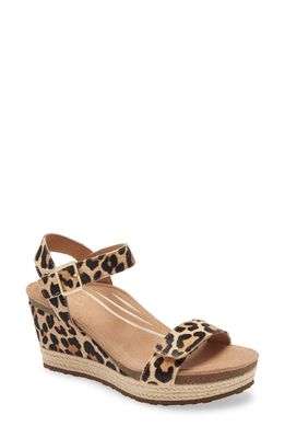 Aetrex Sydney Espadrille Wedge Sandal in Leopard Print Calf Hair