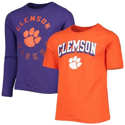 Outerstuff Preschool Orange/Purple Clemson Tigers Love of The Game Goal T-Shirt Combo Set