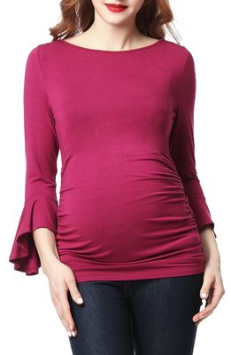 Kimi and Kai Andrea Ruched Maternity Top in Berry