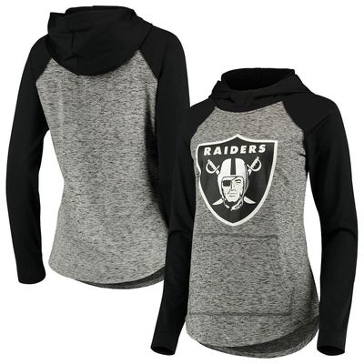 Women's G-III 4Her by Carl Banks Heathered Gray/Black Las Vegas Raiders Championship Ring Pullover Hoodie in Heather Gray