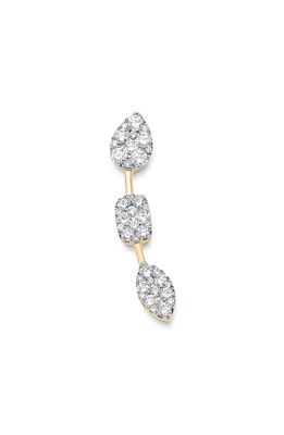 Sara Weinstock Reverie Three-Cluster Diamond Ear Crawler Earrings in 18K Yellow Gold Crawler - Left