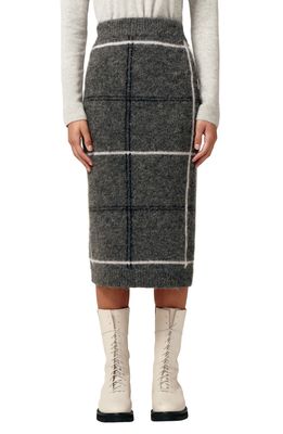 LITA by Ciara Nurture Manchester Plaid Alpaca Blend Skirt in Grey /Black /White Plaid