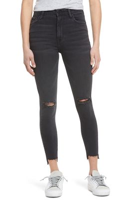 HIDDEN JEANS Ripped High Waist Ankle Skinny Jeans in Black