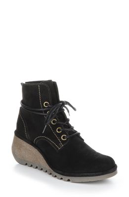 Fly London Nero Lace-Up Bootie in Black Suede