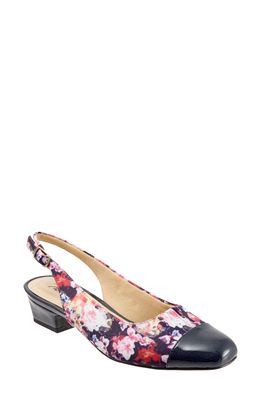 Trotters 'Dea' Slingback in Wash Floral Leather