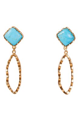Christina Greene Deco Ovate Drop Earrings in Turquoise