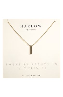 HARLOW by Nashelle Bar Boxed Necklace in Gold