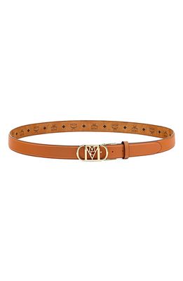 MCM Mode Mena Reversible Leather Belt in Cognac