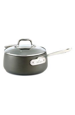 All-Clad HA1 Hard Anodized 3.5-Quart Nonstick Saucepan with Lid in Black