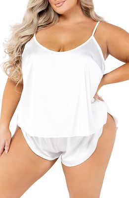 Roma Confidential Satin Pajamas in White