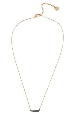 AllSaints Mini Pave Bar Pendant Necklace in Crystal