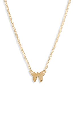 Jennifer Zeuner Mariah Mini Butterfly Pendant Necklace in Yellow Gold